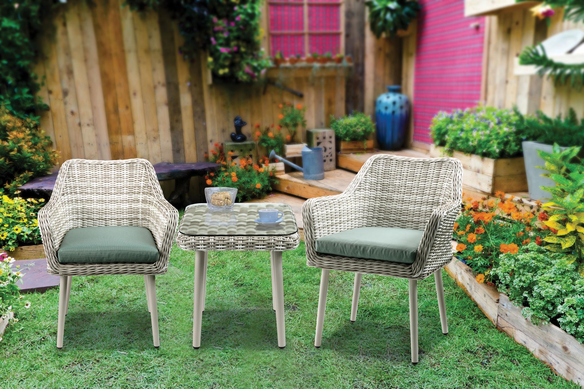 Tashay 3 Piece Complete Patio Bistro Set